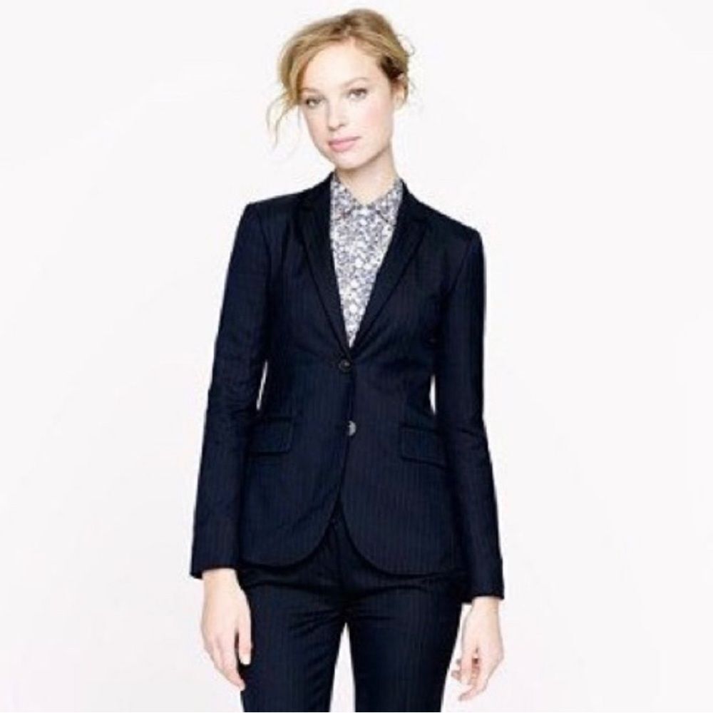 J. Cree | Striped Wool Blazer, Size 2